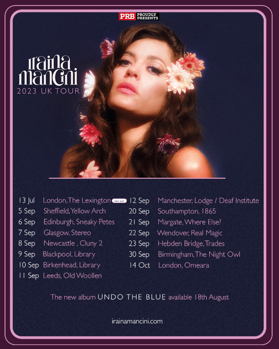 Iraina Mancini UK tour dates 2023